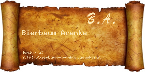 Bierbaum Aranka névjegykártya