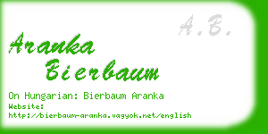 aranka bierbaum business card